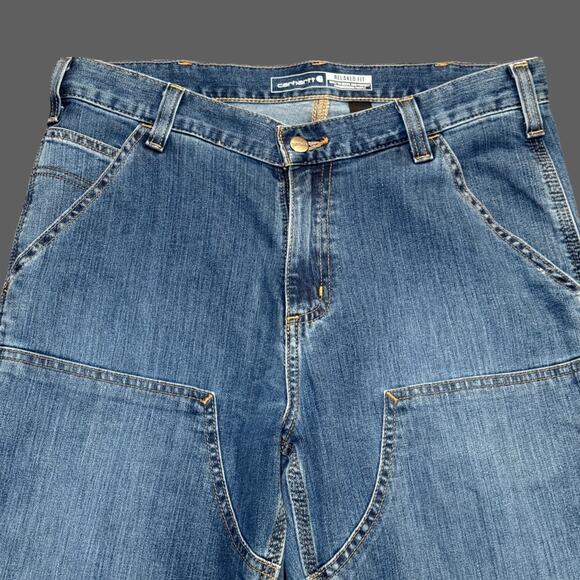 Carhartt Men's Rugged Flex Relaxed Double Front Jeans Size 32x32 GUC Blue - Picture 3 of 11